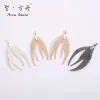 Wholesale of cross-border natural leaf jewelry accessories, irregular retro cut leaf pendants, diy earrings and accessories Specification image